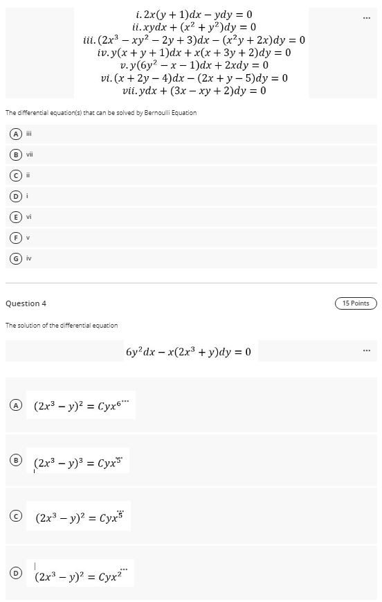 Solved I 2x Y 1 Dx Ydy 0 Ii Xydx X2 Y2 Dy 0 Chegg Com