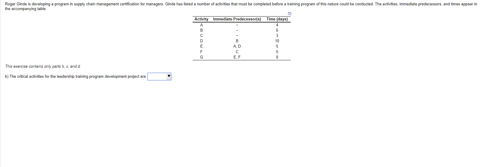 Solved This Exercise Contains Only Parts B,c, And D. B) The | Chegg.com