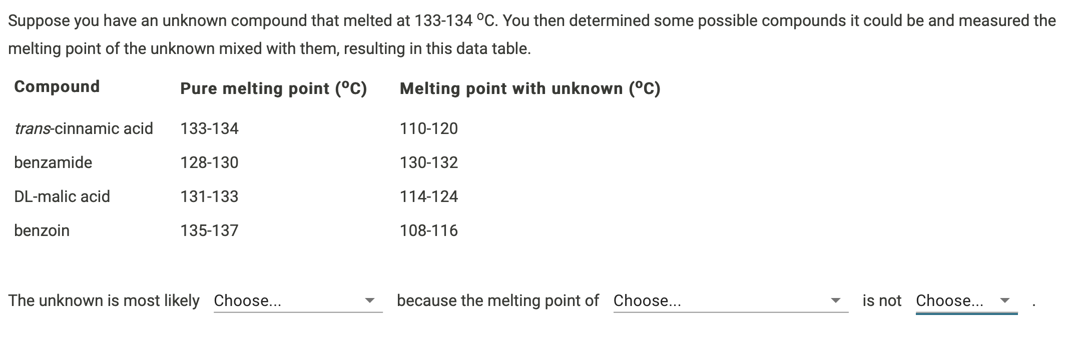 Solved When performing a melting point determination, how