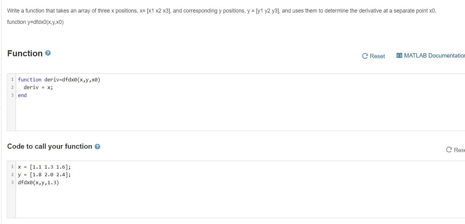 Solved Write a function that takes an array of three x | Chegg.com