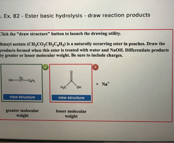 Solved . Ex. 82 Ester basic hydrolysis draw reaction