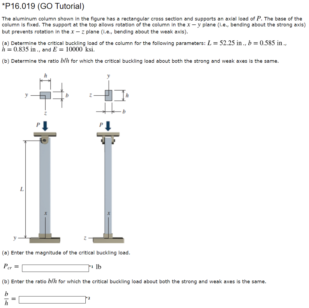 Solved P16 019 Go Tutorial The Aluminum Column Shown I Chegg Com