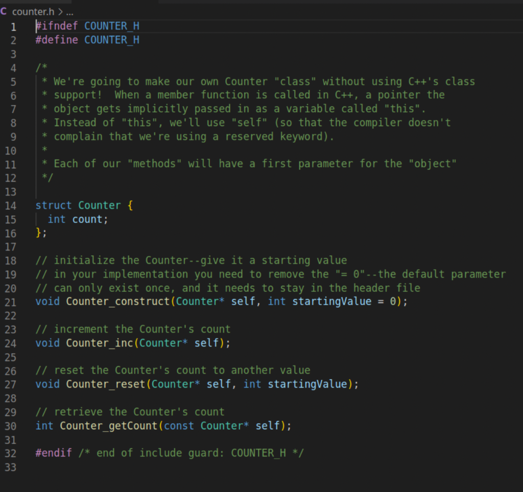 Solved Part 3: Create a fake Counter class Next, take a look | Chegg.com