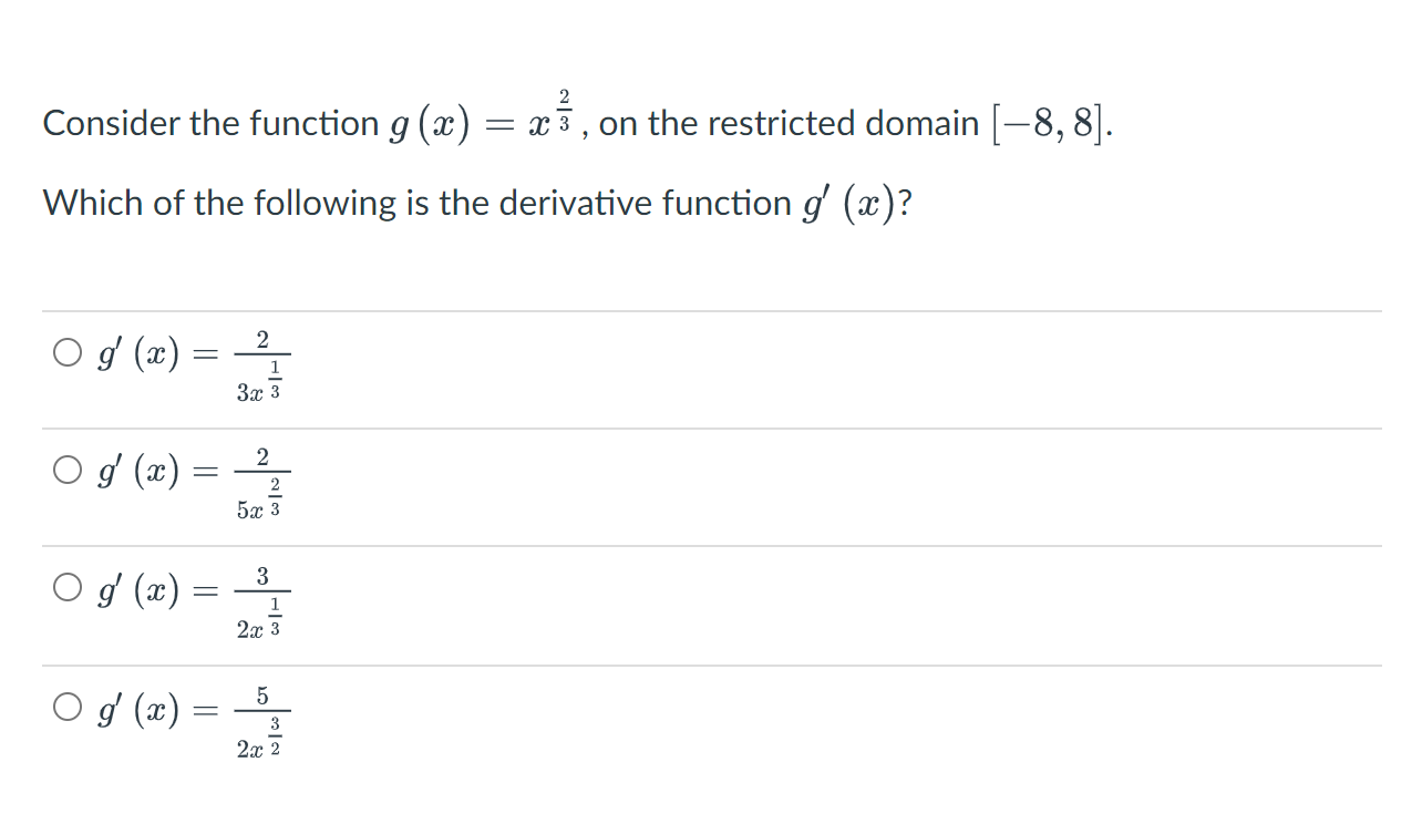 Solved = Consider the function g (x) = xỉ, on the restricted | Chegg.com