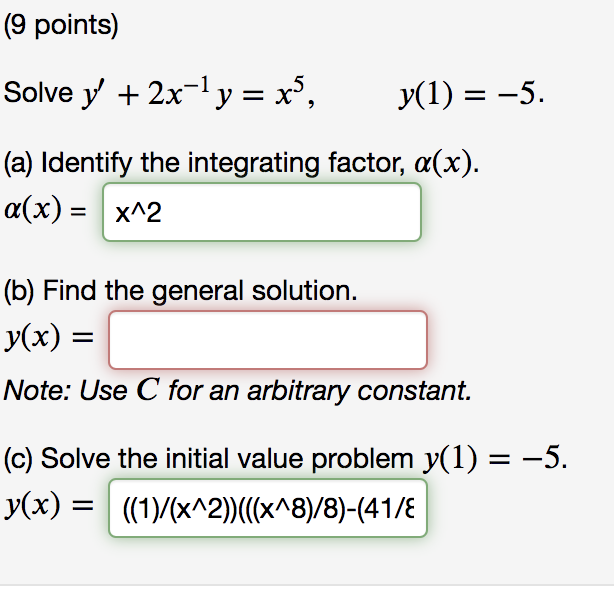 Solved 9 Points Solve Y 2x 1 Y X Y 1 5 A Chegg Com