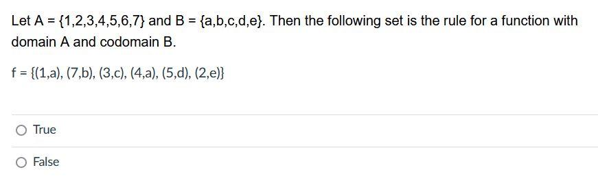 Solved Let A={1,2,3,4,5,6,7} And B={a,b,c,d,e}. Then The | Chegg.com