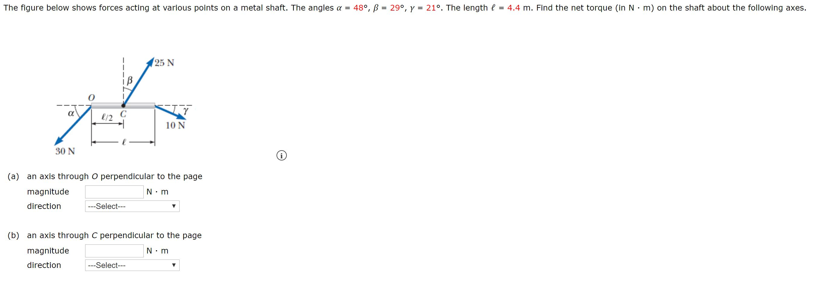 Solved The figure below shows forces acting at various | Chegg.com