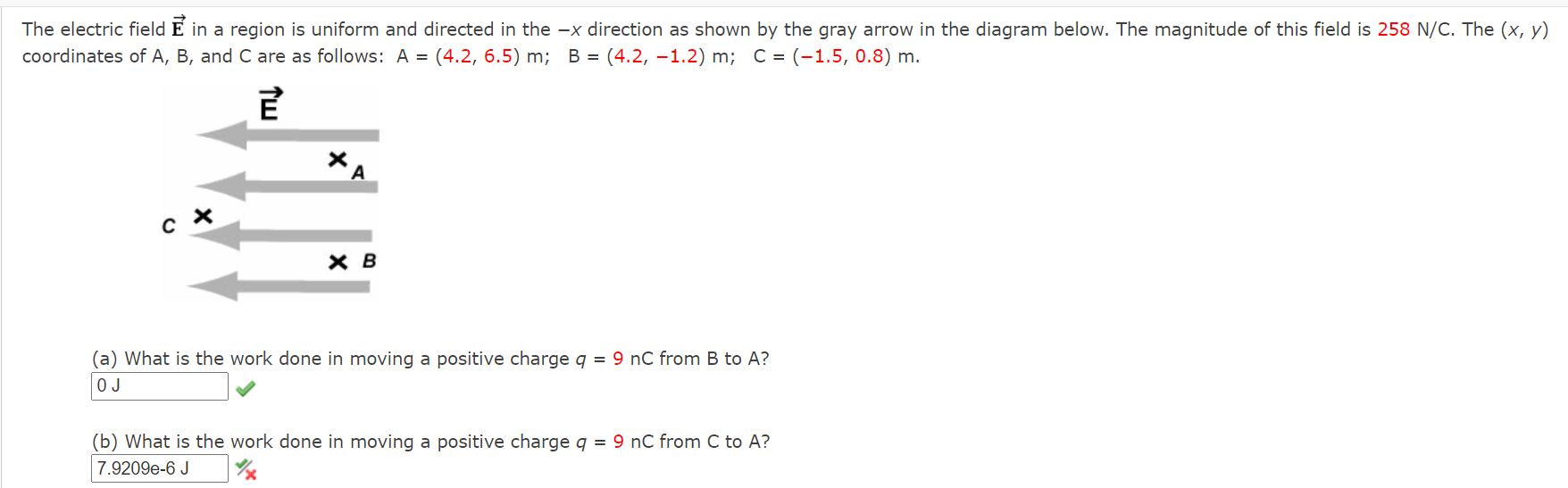 Solved The electric field Ē in a region is uniform and | Chegg.com