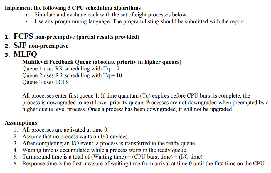 Solved Just do SJF for now, python or c++ are fine. Make | Chegg.com