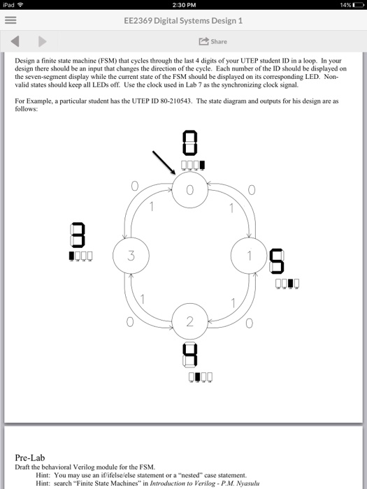Solved Design a finite state machine (FSM)that cycles | Chegg.com