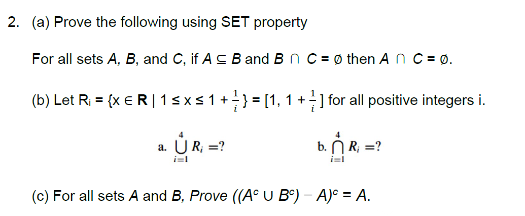 Solved 2. (a) Prove The Following Using SET Property For All | Chegg.com