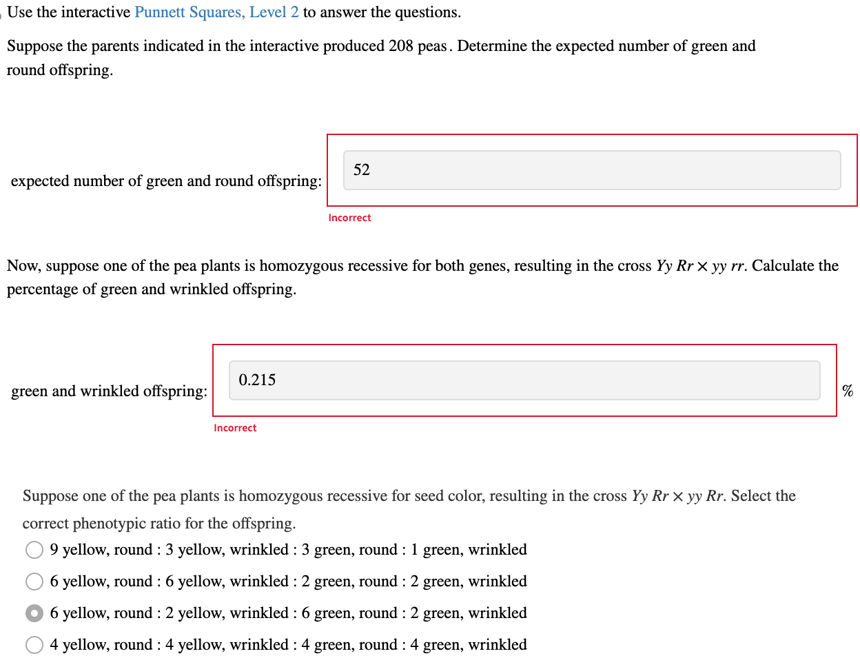 Solved Use the interactive Punnett Squares, Level 2 to | Chegg.com