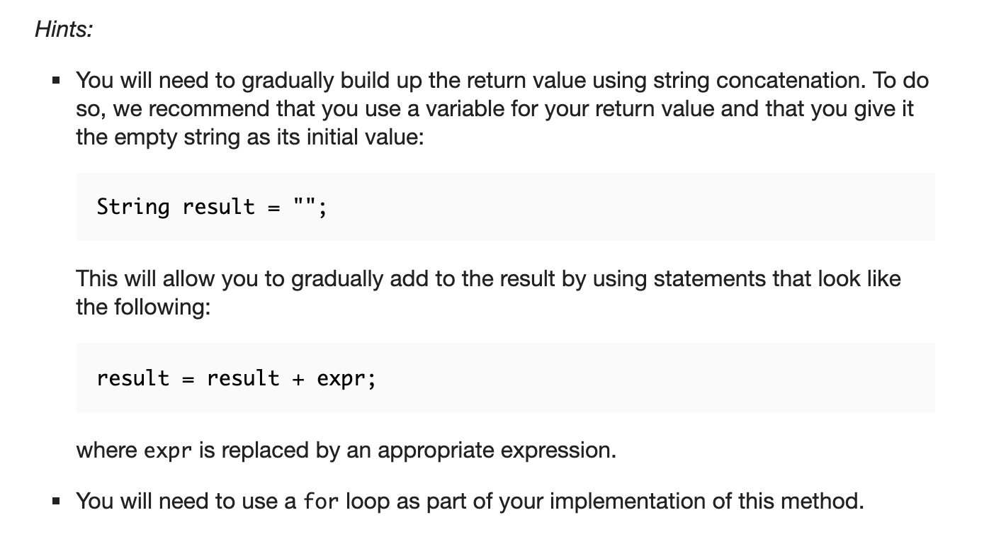 Solved 2. a static method called firstAndLast that takes a | Chegg.com