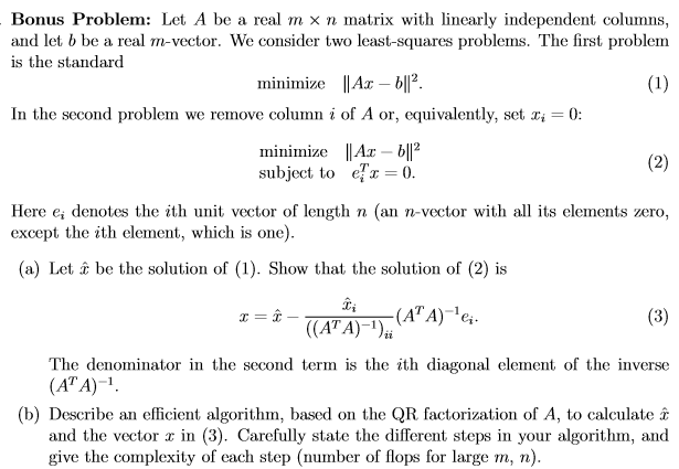 Solved Bonus Problem: Let A be a real m x n matrix with | Chegg.com