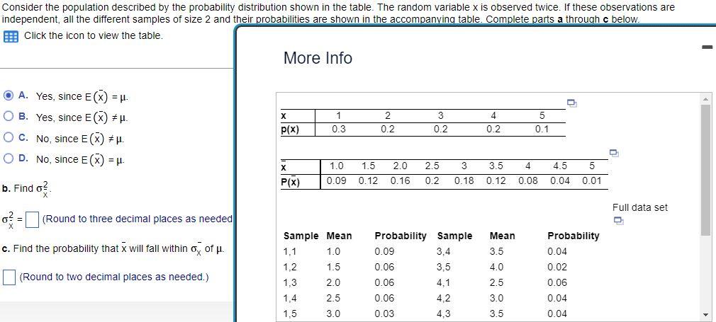 Solved Consider the population described by the probability | Chegg.com