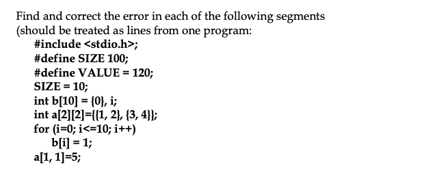 Solved Find and correct the error in each of the following | Chegg.com