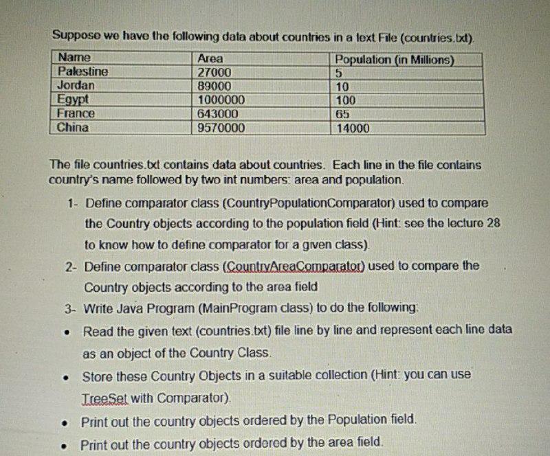 Solved Suppose we have the following data about countries in | Chegg.com
