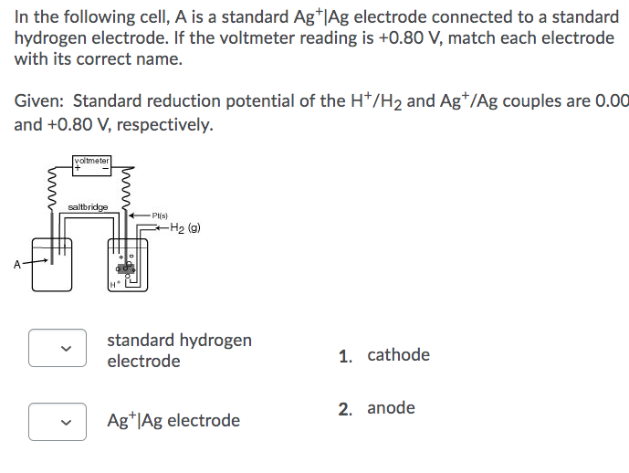 Solved In the following cell, A is a standard Ag+|Ag | Chegg.com