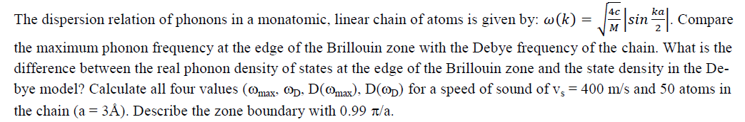 Solved von sin sin kal. Compare The dispersion relation of | Chegg.com