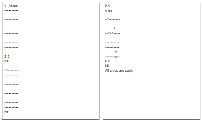 Solved Create a Battleship game in C (in two | Chegg.com