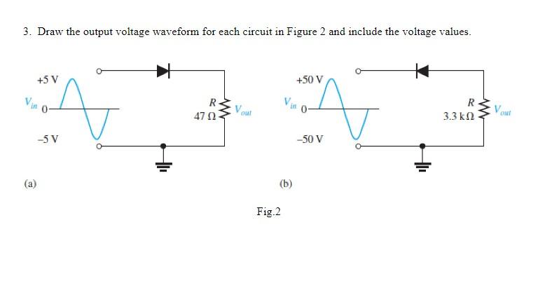 Solved 3. Draw The Output Voltage Waveform For Each Circuit | Chegg.com