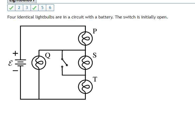 Solved Four Identical Lightbulbs Are In A Circuit With A | Chegg.com