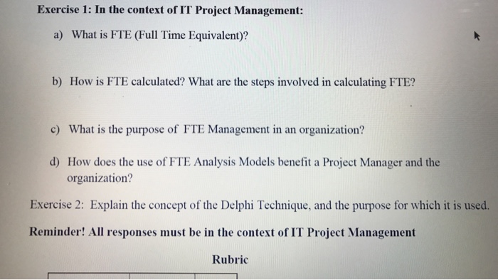 Solved a what is fte full time equivalent b how is fte chegg