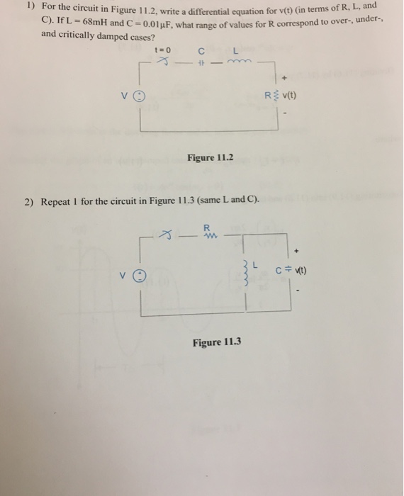Solved For the circuit in Figure 11.2, write a differential | Chegg.com
