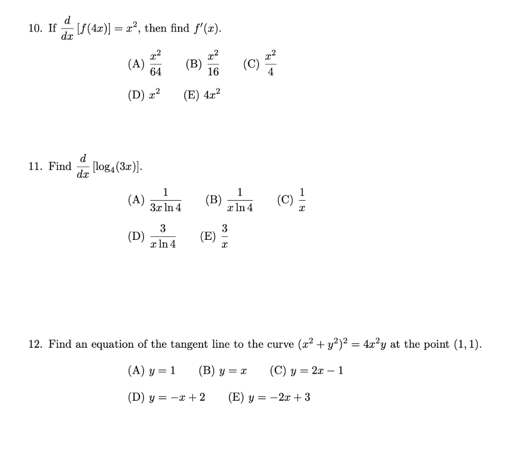 Solved D F 4x 2 Then Find F X Dx 10 If A 64 V Chegg Com