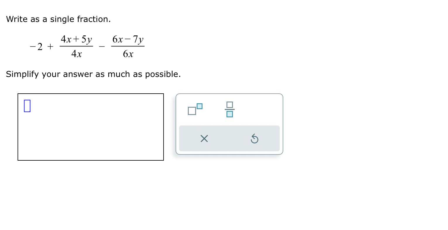 6 5 x 7 4 as a fraction