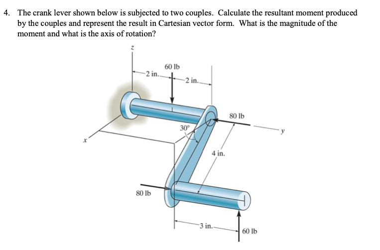 solved-the-crank-lever-shown-below-is-subjected-to-two-chegg