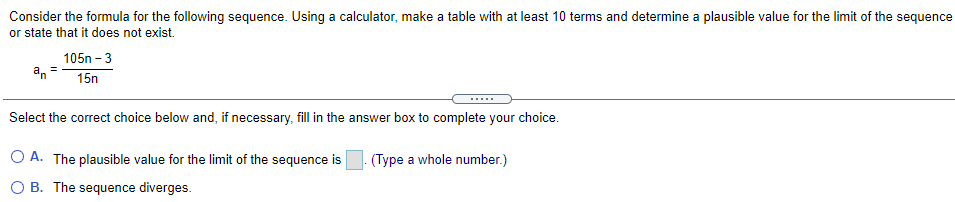 Solved Consider the formula for the following sequence. | Chegg.com