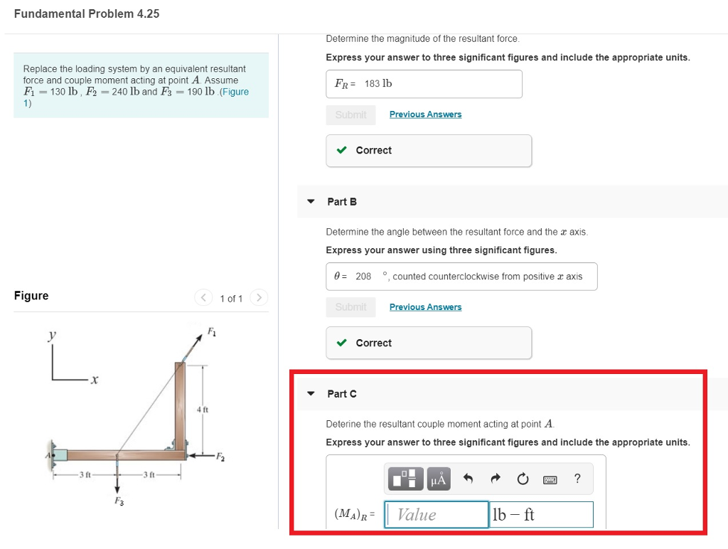 Solved Fundamental Problem 4.25 Determine the magnitude of | Chegg.com