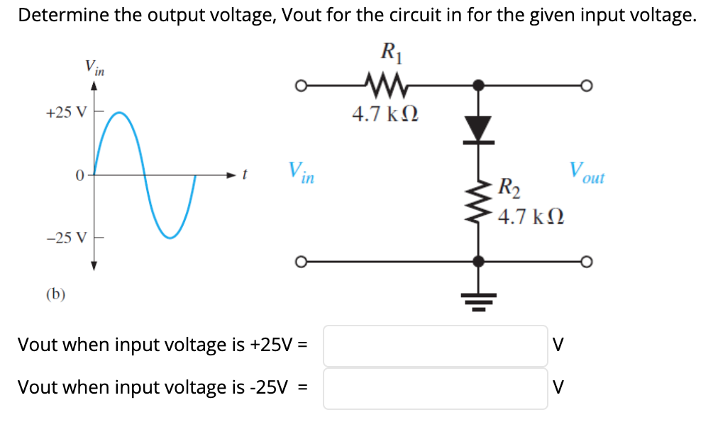 Solved Determine The Output Voltage, Vout For The Circuit In | Chegg.com