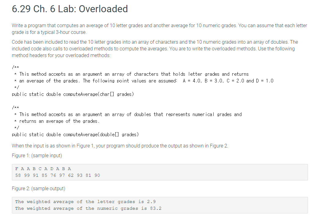 Solved 6.29 Ch. 6 Lab: Overloaded Write a program that | Chegg.com