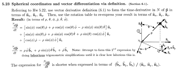 5.23 Spherical coordinates and vector differentiation | Chegg.com
