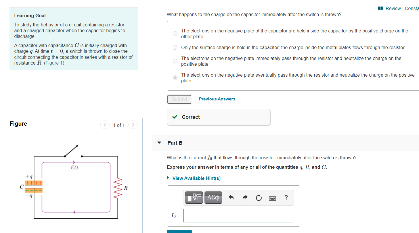 Solved 1 Review Consta What happens to the charge on the
