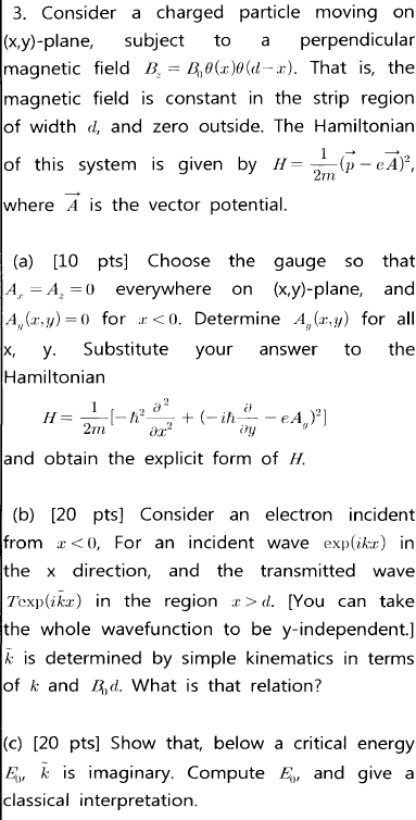 Solved a 3. Consider a charged particle moving on | Chegg.com