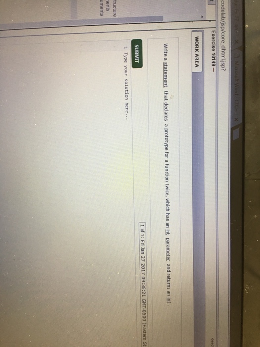 Solved Write a statement that declares a prototype for a | Chegg.com