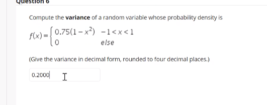Solved Compute the variance of a random variable whose | Chegg.com