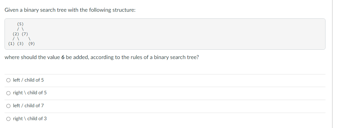 Solved Given a binary search tree with the following | Chegg.com