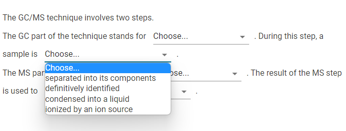 Solved . During this step, a The GC/MS technique involves | Chegg.com