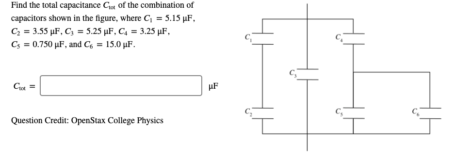 Solved Find the total capacitance Ctot of the combination of | Chegg.com