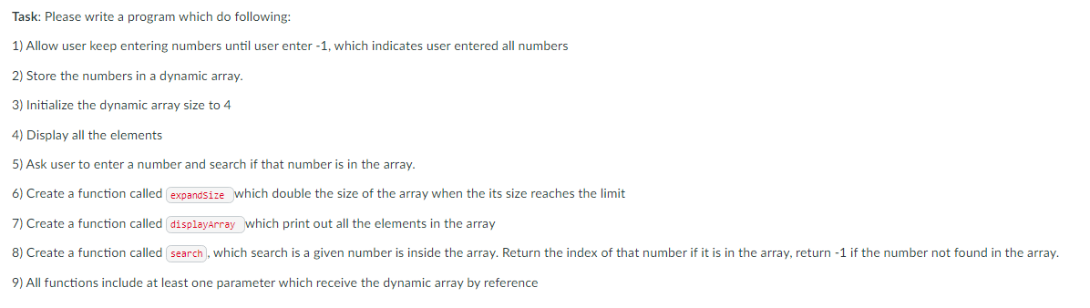 Solved Task: Please write a program which do following:1) | Chegg.com