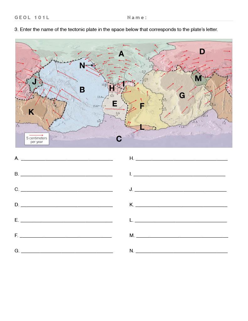 Solved Lab - Plate Tectonics Part 1. Directions: Answer The | Chegg.com