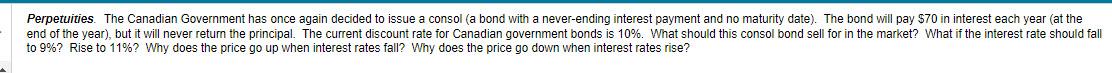 Solved Perpetuities. The Canadian Government Has Once Again | Chegg.com