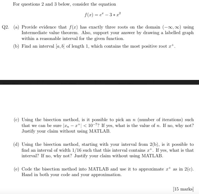Solved For questions 2 and 3 below, consider the equation | Chegg.com