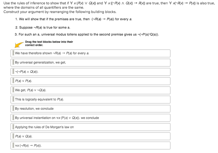 Use The Rules Of Inference To Show That If X P X Chegg Com