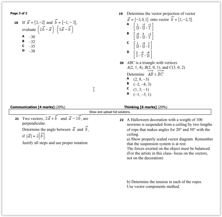 Solved Page 2 Of 2 18 If A 3 2 And 5 1 3 Eva Chegg Com