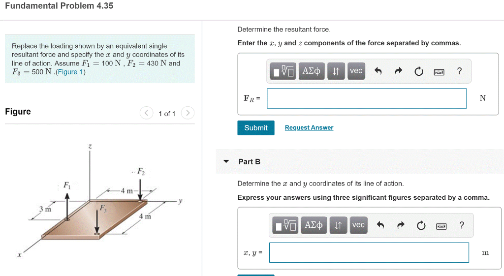 Solved Fundamental Problem 4.35 Deterrmine the resultant | Chegg.com